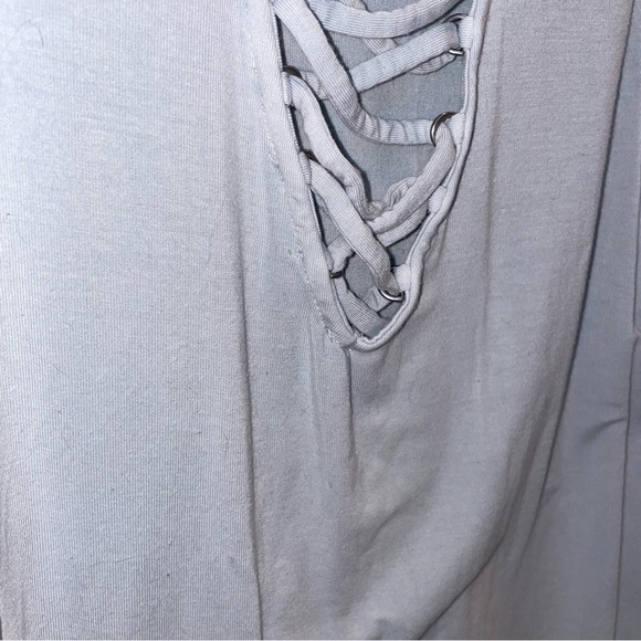 American Eagle Outfitters Light Blue Lace-Up Tank Top - Picture 2 of 5